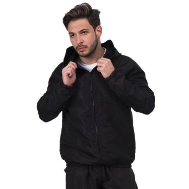 Imagem de Jaqueta Corta Vento Masculina Preta e Branca-Masculino
