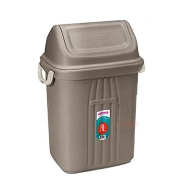 Imagem de Lixeira 19l Com Tampa Basculante Alças Áreas Externas Casablanca - 279 Sanremo - Chumbo