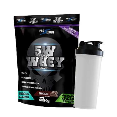 Imagem de Whey Protein 5w Dark Insane 2Kg + Coqueteleita 600ml - Pro Effect (Chocolate)