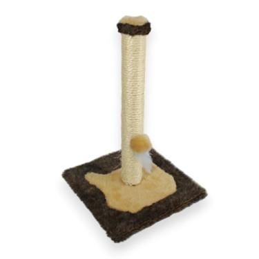 Imagem de Poste Arranhador Sisal Brinquedo com Bolinha Gato Pet Bege