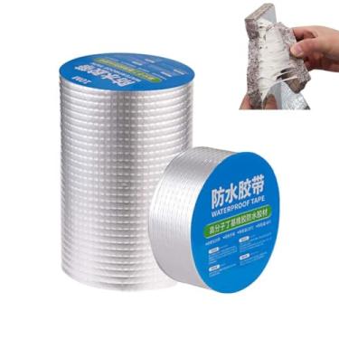 Imagem de Super Waterproof Tape Butyl Rubber Aluminum Foil Self-Adhesive, Super Waterproof Tape for Leaks, for Pipe/Metal/RV Awning/Roof Leak/Boat (3.94 * 196.85inch)