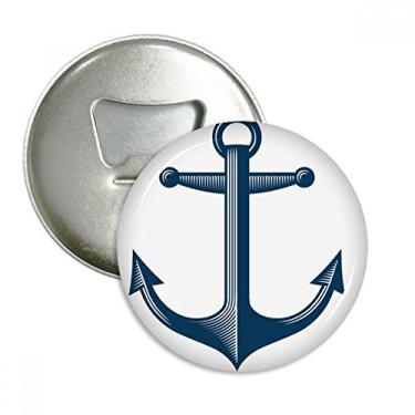 Imagem de Anchor Droits of Admiralty Blue Military Ocean Army Abridor de garrafas redondo Ímãs Broches Presente 3 peças