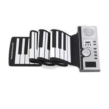 Imagem de teclado eletrônico para iniciantes Enrole O Piano Flexível 61 Teclas Silicone Portátil Dobrável Teclado Macio Piano Eletrônico