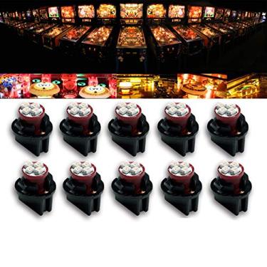 Imagem de PA LED 10PCS #555 T10 LED Pinball Machine Lights 6.3V 4SMD + Bulb Socket Twist Lock Wedge Instrument Base (Red)