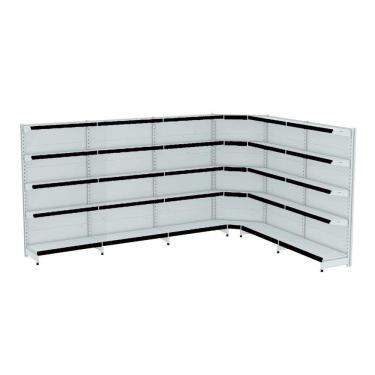 Imagem de Gondola Parede 202 Fit Ate 5 Metros 1 Canto Branco 30b Pe Pr