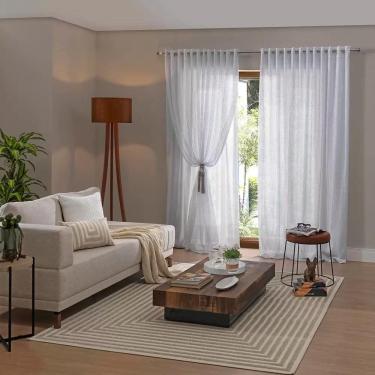 Imagem de Cortina Sala Renda Pantalla Com Forro 3,00X1,80 Alt Branca