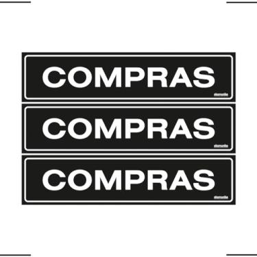 Imagem de Combo 3 Placas De Sinalização Compras 30x7 Ekomunike - A-415 F9e