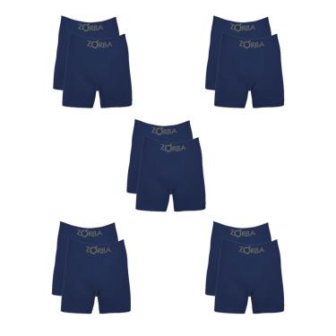 Imagem de Kit Com 10 Cuecas Boxer Algodão Sem Costura Zorba 781 Azul  masculino