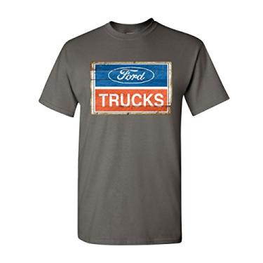 Imagem de Camiseta Ford Trucks Old Sign Licenciada Ford Built Tough, Carvão Ativado, XG