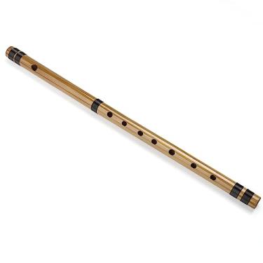Imagem de Flauta de bambu japonesa com linhas pretas 7/8 hon instrumento musical de bambu feito à mão (8 Hon)