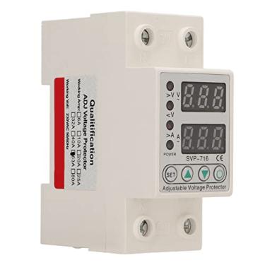Imagem de Protetor de Sobretensão Ajustável, Display LED Duplo, Tempo de Recuperação de Proteção AC220V SVP-716, Consulta de Falha, Redefinição de Fábrica (63A)