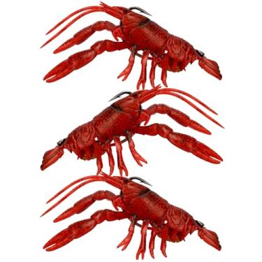 Imagem de U.S.A. Bass Tackle - 4D Cluster Bomb Craw - Plástico Bass-Tech - Iscas de pesca macias pré-equipadas, iscas premium ultra duráveis para água doce, gabaritos de pesca para robalo (14 g, HD Red Craw)