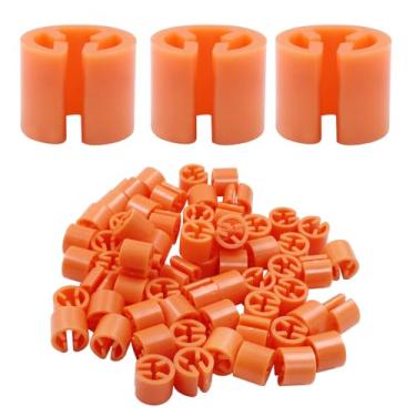 Imagem de Rierdge 100 peças marcador de cabide de roupas em branco fivela colorida etiqueta, marcadores de tamanho de vestuário de plástico para etiquetas de encaixe DIY, laranja