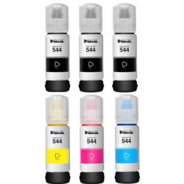 Imagem de Kit 06 Tintas Compatível Epson L3110 L3150 L3210 L3250 T544 BK C Y M