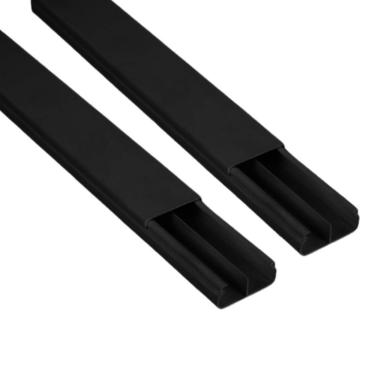 Imagem de Kit 2 Canaleta Preta 2 Divisórias Cabos Fita Dupla Face 2M