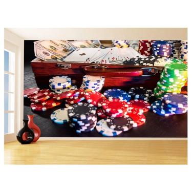 Imagem de Papel De Parede 3D Salão De Jogos Cartas Poker 3,5M Jcs94