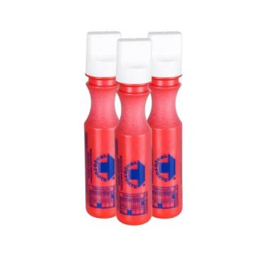 Imagem de Kit 3 Marcador Industrial Traço Forte 2mm Caneta Riscador Peças Metais (Vermelho)