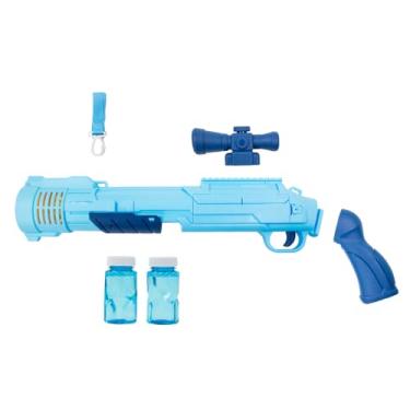 Imagem de Pistola de Bolhas Automática Infantil - Máquina Elétrica com Luzes, 1000+ Bolhas/Min, Brinquedo Seguro de Sopro, Arma de Sabão com 2 Refil 50ml (Azul)