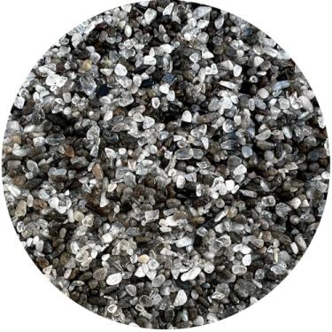 Imagem de Turmalina preta semi caída natural com lascas de pedra preciosa de quartzo, mini cristais triturados, lascas de cristal não perfuradas (turmalina preta com quartzo, 200 g)