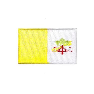 Imagem de Ruoming 1 PÇ Patch de bandeira do Vaticano bordado a ferro ou costurado, tático, militar, nacional do Vaticano