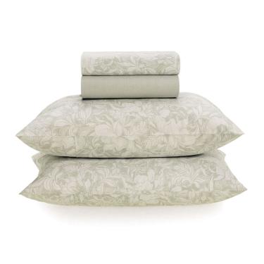 Imagem de Jogo De Lençol Queen 100% Algodão 4 Peças Aisha Verde 160 Fios Karsten