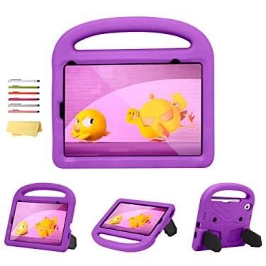 Imagem de UUcovers Capa infantil para iPad Mini 6 2021 (8,3 polegadas) com alça/suporte, leve, de silicone macio, à prova de choque, capa protetora resistente para Apple iPad Mini 6ª geração, roxa