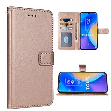 Imagem de FDCWTSH Compatível com TCL 20E 20Y TLC 6125F Capa carteira alça de pulso cordão de fibra de carbono e couro flip porta-cartão acessórios capa de telefone para Alcatel 1S 2021/3L 2021 mulheres homens