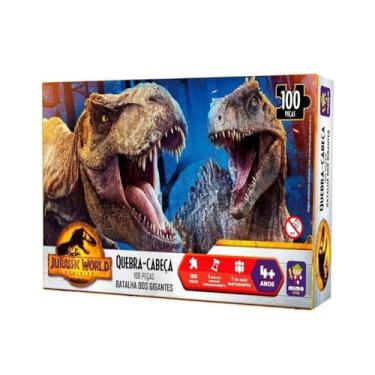Imagem de Jurassic World, quebra-cabeça Batalha dos Gigantes, 100 peças, Mimo brinquedos