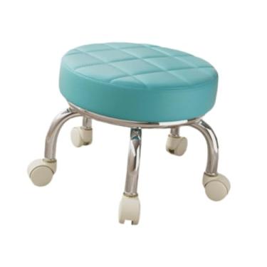 Imagem de IEUDNS 360° Rotating Low Roller Seat Stool Polia Rodas Banco Móvel Mini Banco Crianças Crianças Preguiçoso Banco de Trabalho Doméstico para Sala de Estar, Azul