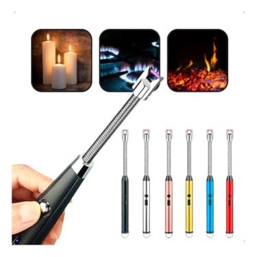 Imagem de Acendedor de Fogão Eletrico Isqueiro USB Recarregavel Para Cozinha Fogueira Churrasqueira Vela