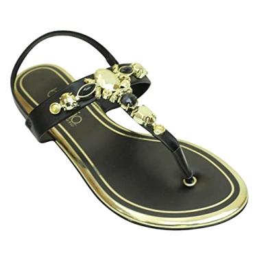 Imagem de Sandália Rasteira com Pedras e Strass Beira Rio Conforto 8367.631