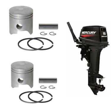Imagem de 2 Pistoes e Aneis para o motor popa Mercury 15Hp japones - A.R Varieda
