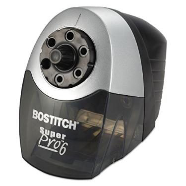 Imagem de Apontador de lápis elétrico para sala de aula extra resistente Bostitch SuperPro 6, 6 furos, preto/cinza (EPS12HC)