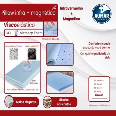 Imagem de Pillow Top Infravermelho + Magnético Viscoelástico Gel Queen - Aumar