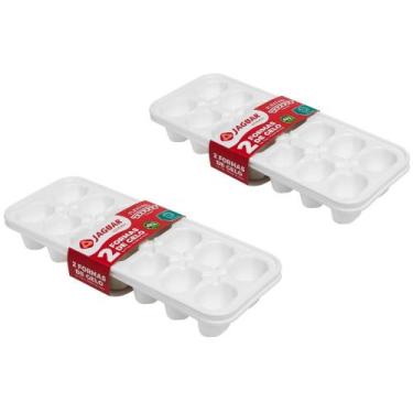Imagem de Kit 4 Formas de Gelo Flexível Empilhável 14 Cubos Grandes Tradicional 