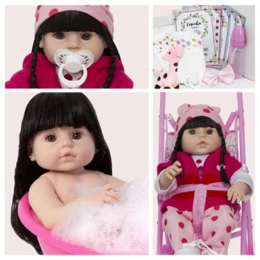 Imagem de Bebe Reborn Realista Girafa Recem Nascida Carrinho Infantil - Cegonha 