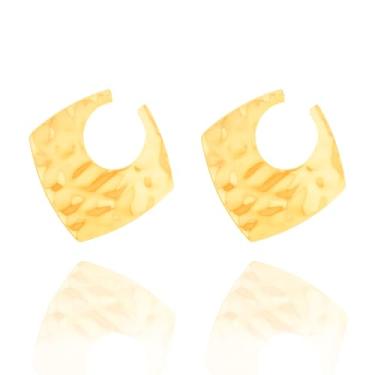 Imagem de PRI ACESSORIOS - Brinco Bijuteria Argola Martelado Dourado