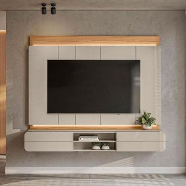 Imagem de Painel para TV Até 75 Polegadas Zurique 2 Portas Tauari/Off White Bril