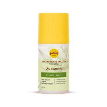 Imagem de Desodorante Roll On Aloe Vera Masculino Vegano e Sem Aluminio 75ml Pia