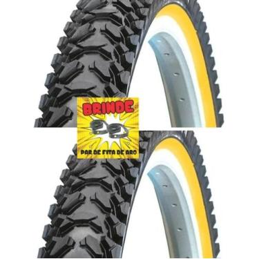 Imagem de Par De Pneu 26x2.10 Kenda K848 Faixa Bege Bicicleta Balão