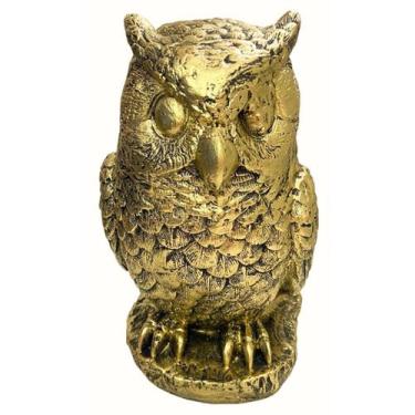 Imagem de Coruja em Resina Espanta Pombos Chapiscado Decoração Estatueta 25cm - 
