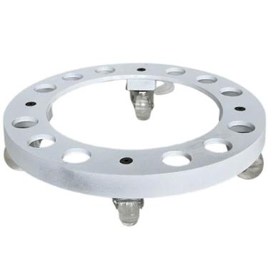 Imagem de Suporte de Alumínio Redondo com Roda Silicone para Vaso 30cm - Alpe & 