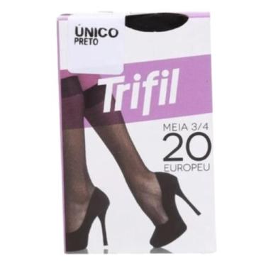 Imagem de Meia Fina 3/4 Europeu Fio 20 Preta - Trifil