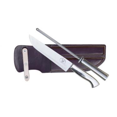 Imagem de Conjunto faca de inox cabo de alumínio 8" com bainha e chaira af-corte