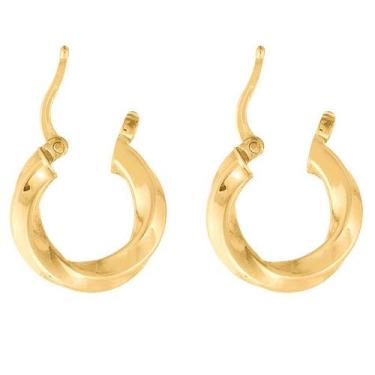 Imagem de Brinco Torcido De Argola Em Ouro 18k 750 - DR Joias