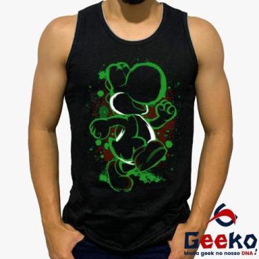 Imagem de Regata Yoshi 100% Algodão Mario Bros Geeko, Preto, G1