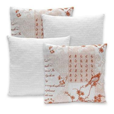 Imagem de Kit 4 Capas de Almofadas Lisa e Estampada 40x40 C/ Zíper Piquet Favinh