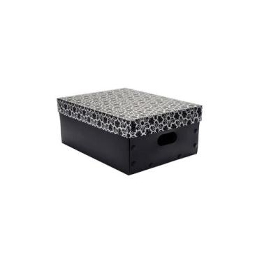 Imagem de Caixa Organizadora Preta Fosca Para Objetos 270 X 370 X 150 Mm - Ideal