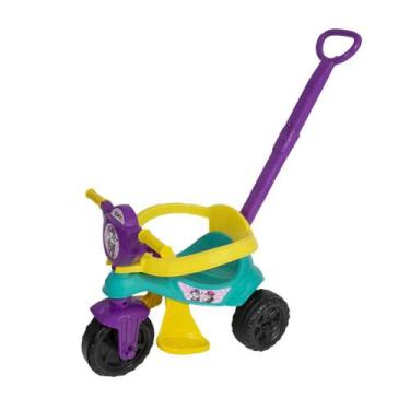 Imagem de Triciclo Motoca Velotrol Menina Tifanny e Roxo Com Empurrador, Pedal E