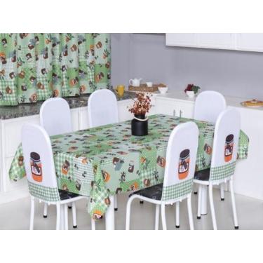 Imagem de Kit 4 Capas Encosto de Cadeira de Ferro Tubular Cozinha e Jantar Malha